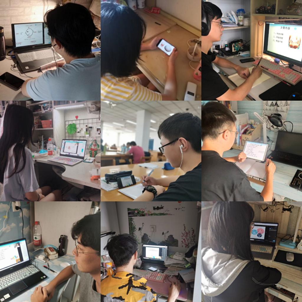 学生通过腾讯课堂线上观看培训 学生通过腾讯课堂线上观看培训